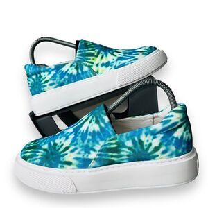 J/Slide Dusty Slip-on Casual Platform Sneakers Blue Tie Dye Women's 8